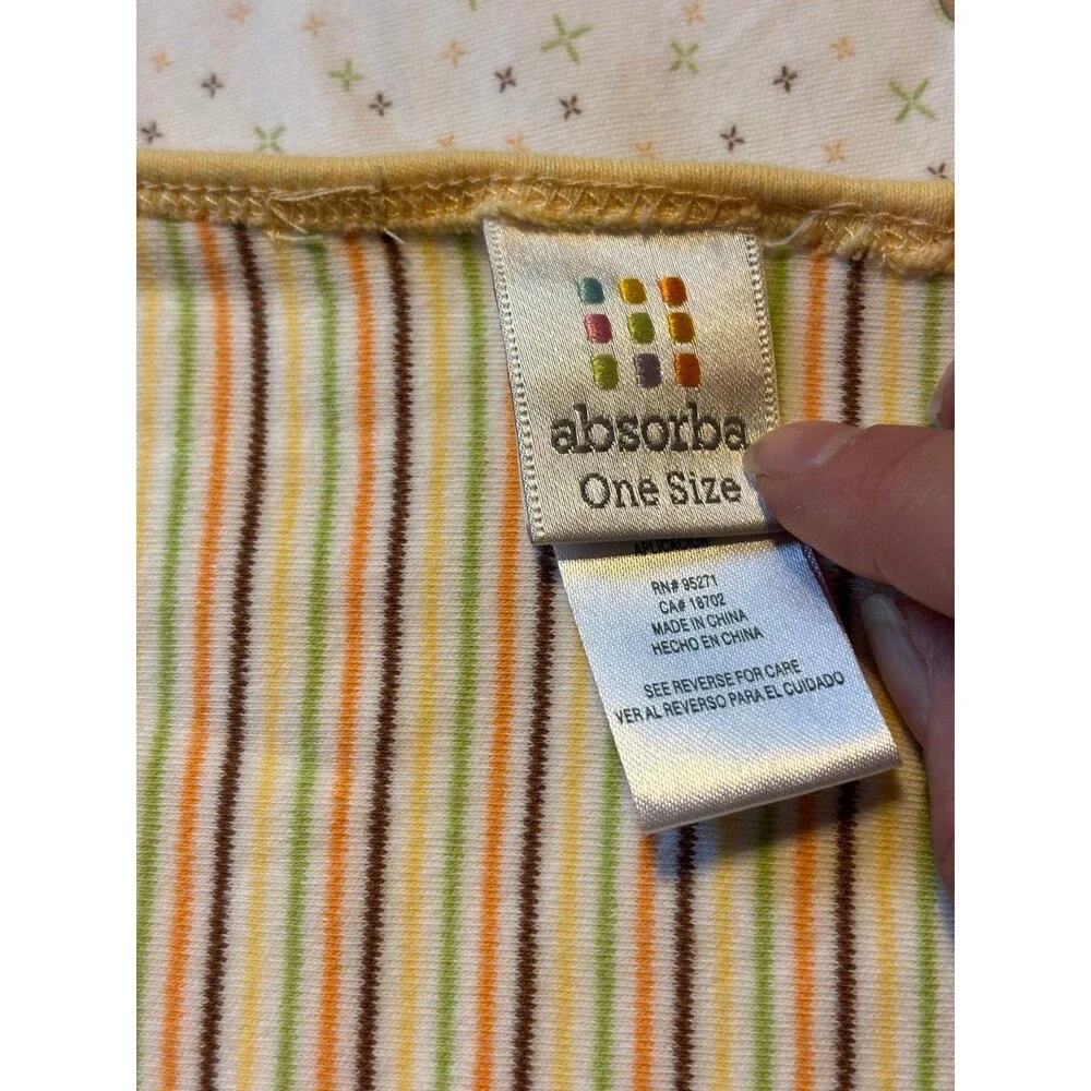 Absorba vtg y2k cotton baby security blanket lovey bear stripes